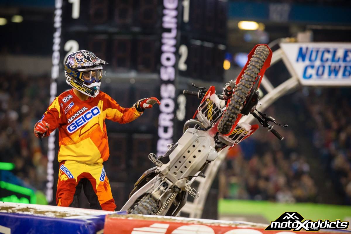 Bogle celebrated his first-ever win with a little ghost ride after the finish.  Photo by: Hoppenworld