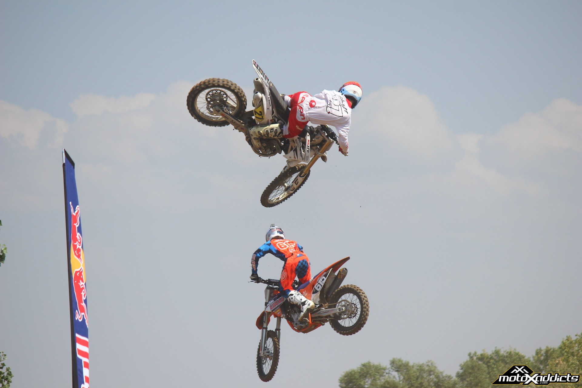 The Hoeft Brothers - Justin (615) and Tyler (27) at Milestone's Red Bull Straight Rhythm warm up. Photo by: Devin Davis
