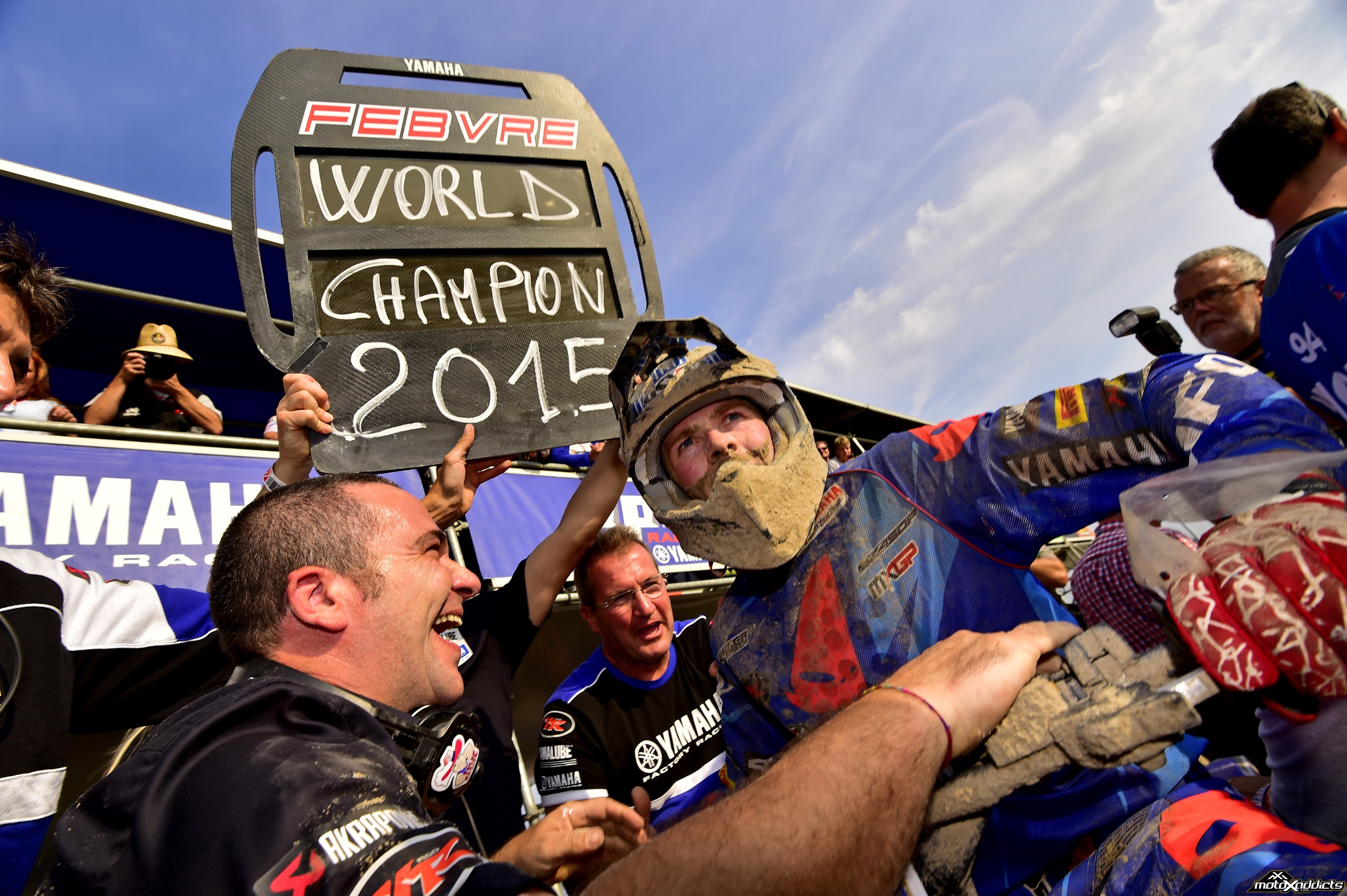 The celebration was a big one for the French World Champion. 