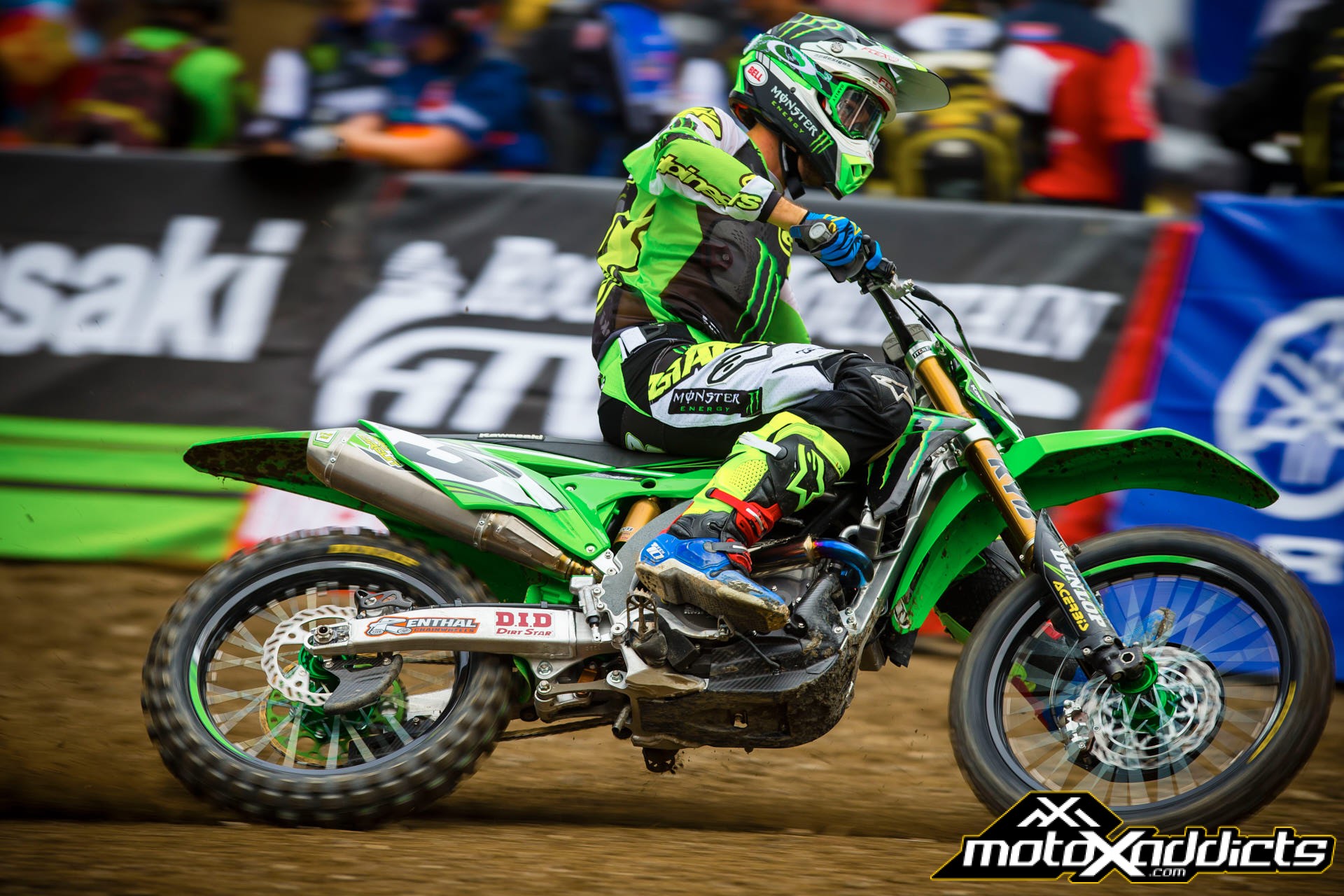 Tomac had a decent debut on the Kawasaki. The #3 qualified 4th, won his heat race and finished 4th in the 450SX main event. Photo by: Hoppenworld 