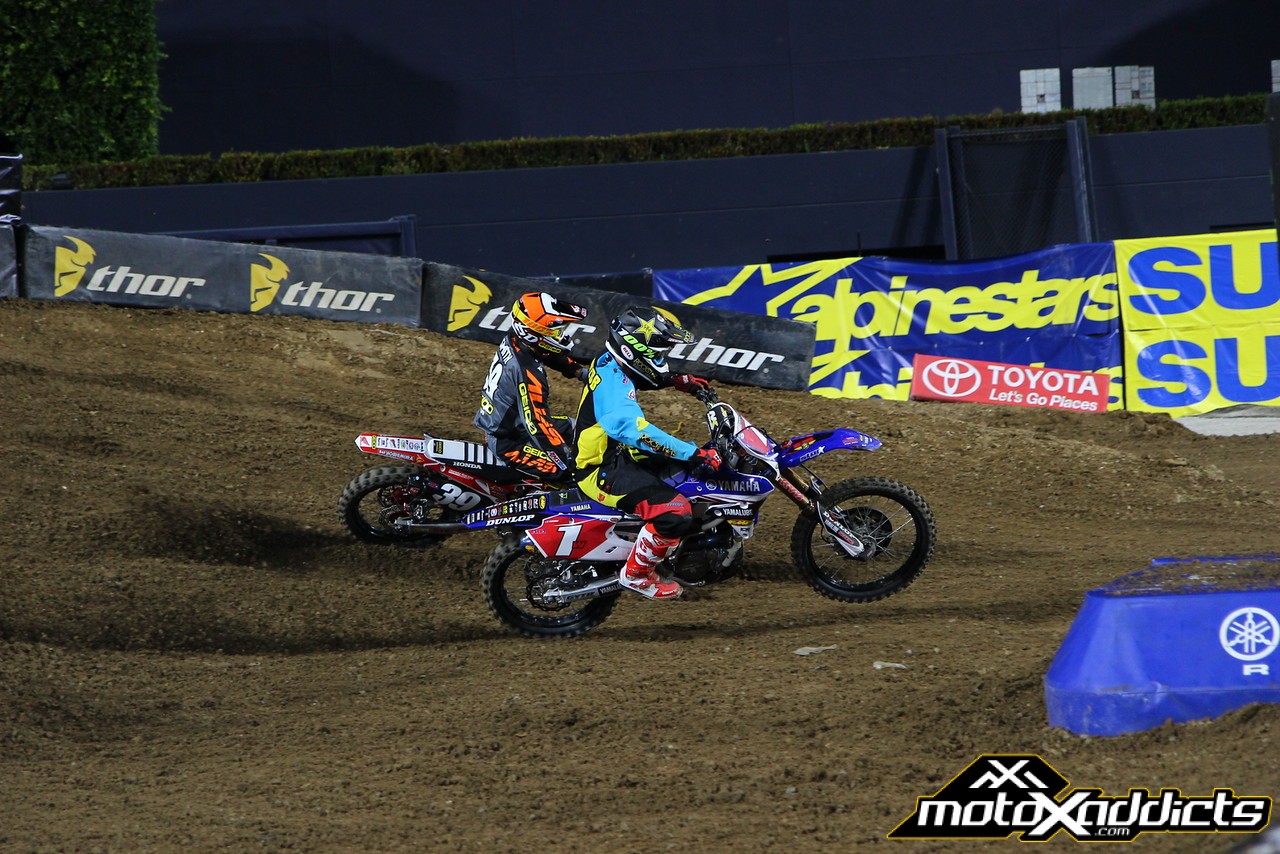Cooper Webb #1 picked off one rider after another on his way to the front. Photo by: Devin Davis