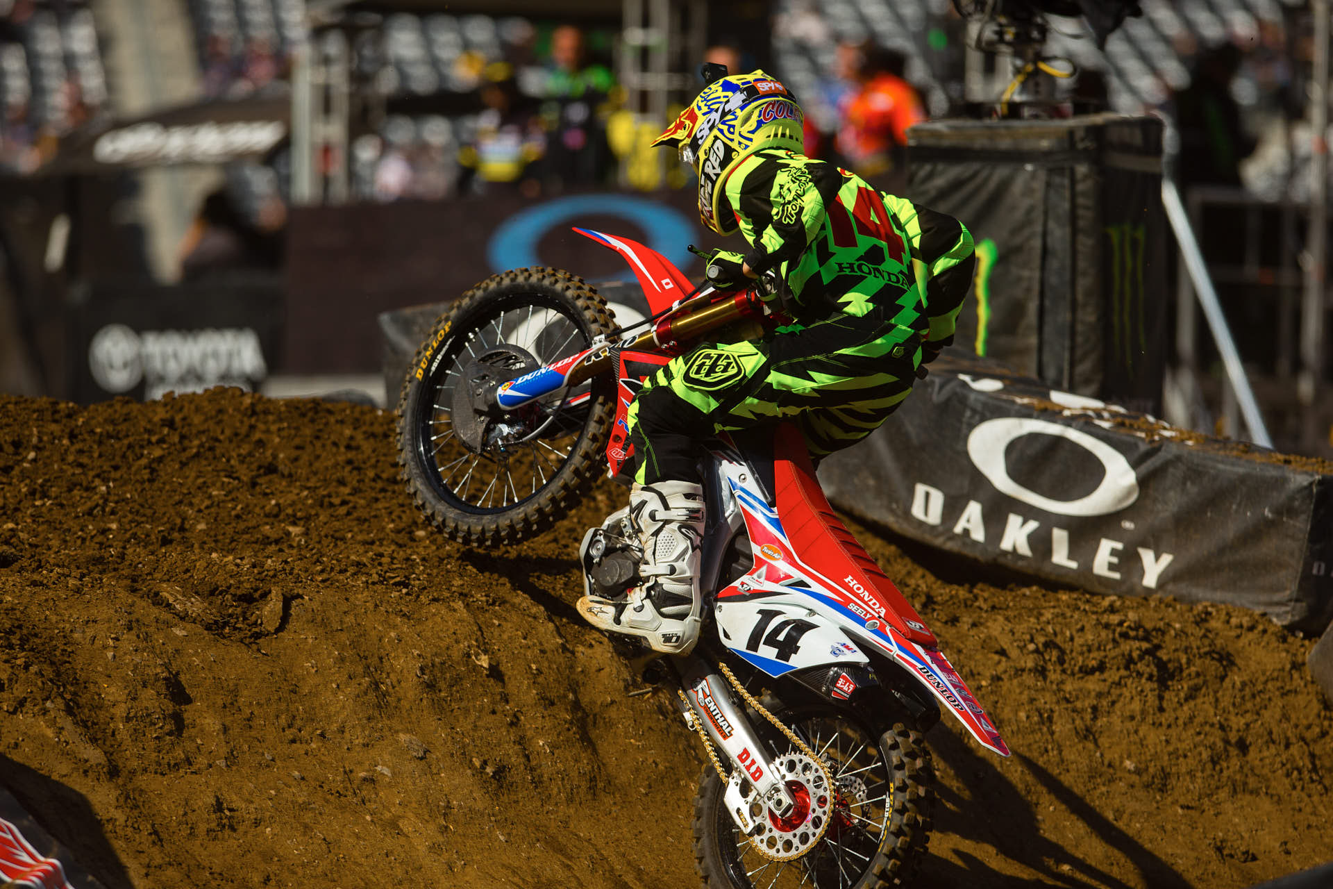 The MetLife circuit had  some tough obstacles that kept the riders on their toes, and this wall was one of them. 