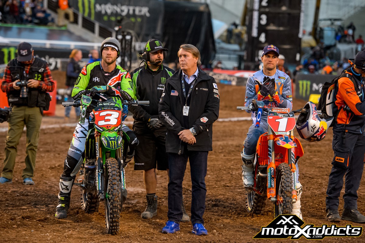 With two races to go, it's still anyone's ballgame. Tomac (left) now leads Dungey (right) by three points. Photo: Ryne Swanberg